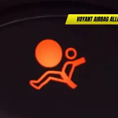 Voyant airbag allumé sur le tableau de bord. Le système de sécurité pourrait ne pas fonctionner.