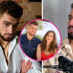 Dominik z uśmiechem na twarzy, w okręgu z ukochaną. Dominik love never lies.