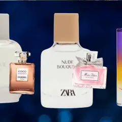 Perfumy ZARA Red Temptation to odpowiednik dla miłośniczek słodkich, owocowych zapachów. Na zdjęciu m.in. Miss Dior, Chanel Coco Mademoiselle.