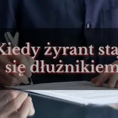 Mężczyzna podpisuje dokumenty, stając się poręczycielem kredytu. Kiedy żyrant staje się dłużnikiem?