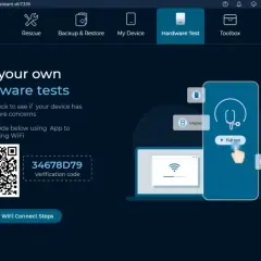 Jak zrobic @ na laptopie Lenovo? Użyj aplikacji Rescue and Smart Assistant do testów sprzętu. Zeskanuj kod QR, aby połączyć się przez WiFi.