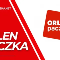 Logo ORLEN Paczka na czerwonym tle z napisem "TANIPACZKA.NET".