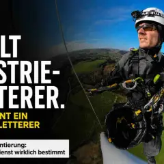 Industriekletterer in Aktion, mit Text über das Gehalt eines Industriekletterers. Realistische Orientierung: Was deinen Verdienst wirklich bestimmt.