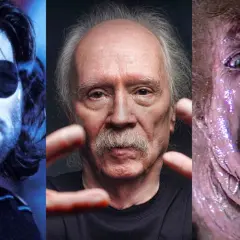 Twarz Snake'a Plisskena, reżysera Johna Carpentera i przerażającego potwora z jego filmów.