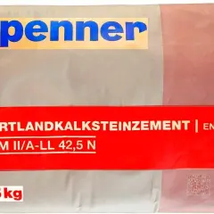 Sack Portlandkalksteinzement CEM II/A-LL 42,5 N von Spenner, 25 kg.