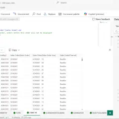 Finestra DAX Studio con query DAX in esecuzione e risultati che mostrano ordini di rivenditori.