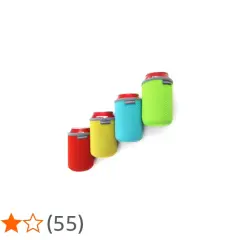 Cuatro fundas isotérmicas para botella en colores vibrantes: rojo, amarillo, azul y verde.