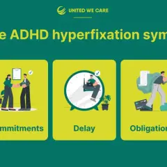 Objawy hiperfiksacji ADHD: skupienie, zobowiązania, opóźnienia, obowiązki i myśli.
