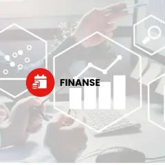 Analiza finansów i podatków pośrednich. Ikony symbolizują analizę danych, wykresy, pieniądze i terminy.