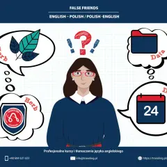 Kobieta myśli o "herb" (zioło) i "data" (termin), ale te słowa to **false friends** w języku angielskim i polskim.