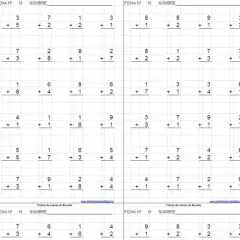 Hojas de ejercicios con sumas sin llevar, ideales para practicar operaciones básicas.