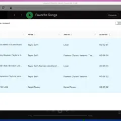 Wybieranie ulubionych utworów do konwersji, pokazujące, czym jest Spotify i jak można zarządzać swoją muzyką.