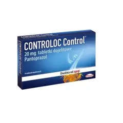 Opakowanie Controloc Control 20 mg z pantoprazolem. Czy Controloc jest bezpieczny? Uwalnia od zgagi. 14 tabletek dojelitowych.