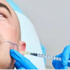 Zabieg z botoksem na mięsień żwaczowy, pomocny w leczeniu bruksizmu.
