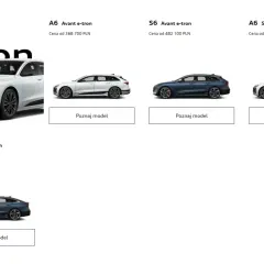 Audi A6 e-tron i S6 Sportback e-tron w różnych wersjach nadwozia i kolorach. Wybierz swój wymarzony model Audi.