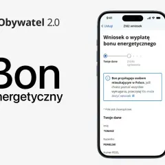 Aplikacja mObywatel 2.0 umożliwia złożenie wniosku o bon energetyczny 2026. Widoczny jest formularz z danymi wnioskodawcy.