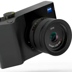 Elegancki aparat Zeiss ZX1 z obiektywem Distagon 2/35.