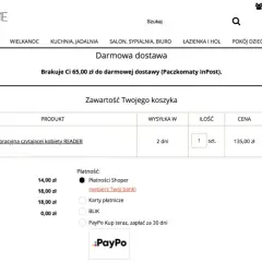 Koszyk z figurką kobiety, opcją paypo kredyt i dostawą do paczkomatu.