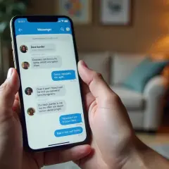 Telefon z Messengerem. Czy chcesz wiedzieć, jak zobaczyć usunięte wiadomości na Messengerze? Oto przykład rozmowy.