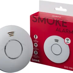 Nowoczesny czujnik dymu wifi SafeMi SHS-10W powiadamia o zagrożeniu na telefon.