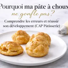 Pâte à choux ratée ? Comprendre les erreurs pour réussir son développement, une fiche technique CAP Pâtisserie.