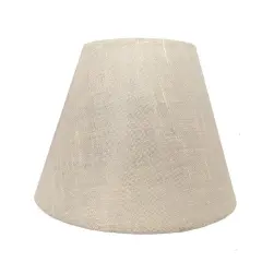 Pantallas cónicas para lámparas, de tela beige, con textura de lino, ideales para dar un toque cálido y elegante a tu hogar.