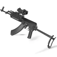 AK-47 z celownikiem optycznym, z magazynkiem. Zastanawiasz się, ile waży AK-47?