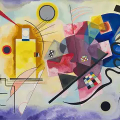 A vibrant abstract composition by 20th century abstract artists, featuring geometric shapes, bold lines, and a symphony of colors.