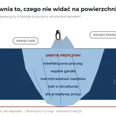 Audyt firmy ukazuje ukryte przyczyny problemów, takie jak nieefektywne procesy, marnotrawstwo zasobów i wąskie gardła, które wpływają na widoczne objawy.
