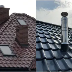 Dwa rodzaje kominów na dachach: ceglany i stalowy. Zastanawiasz się, ile kosztuje postawienie komina ceramicznego?