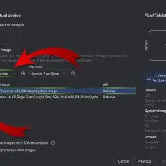 Wybieranie obrazu systemu "Baklava" do instalacji nowego Androida na tablecie.