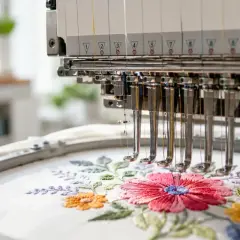 Macchine da ricamo professionali creano splendidi motivi floreali. Impara come ricamare con precisione e creatività.