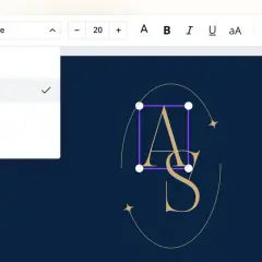 Choosing the "Nightingale" font for elegant monogram styles initials.