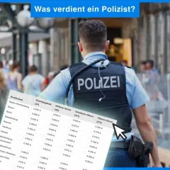 Ein Polizist verdient monatlich zwischen 2.400 € und 4.350 €, je nach Bundesland und Dienstalter.