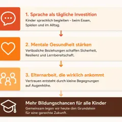 Schritte zu Bildungsgerechtigkeit in Deutschland: Sprache fördern, mentale Gesundheit stärken, Elternarbeit leisten. So schaffen wir mehr Bildungschancen für alle Kinder.