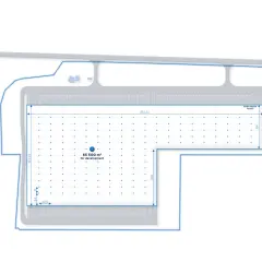Plan terenu z siatką słupów 12x22.5, wymiary 451,22 x 193,22 m. Powierzchnia 65 500 m² do rozwoju. Obok droga S6.