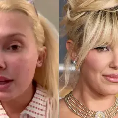 Millie Bobby Brown bez makijażu po lewej, w pełnym blasku po prawej.
