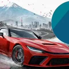 Roter Sportwagen rast auf einer Straße vor Fuji. Wann kommt Forza Horizon 6 raus?
