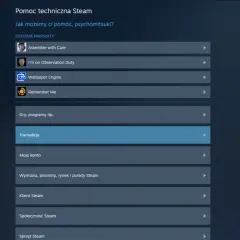 Pomoc techniczna Steam. Sekcja "Transakcje" może pomóc odpowiedzieć na pytanie, czy da się wyplacić pieniadze ze Steam.