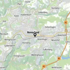 Karte zeigt Remscheid und Umgebung. Hier kann man die Region erlebbar machen, von Solingen bis Lennep.