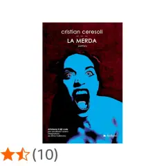 Copertina del libro "La Merda" di Cristian Ceresoli, con un volto urlante in blu su sfondo scuro. Un'opera che esplora la natura della merda.