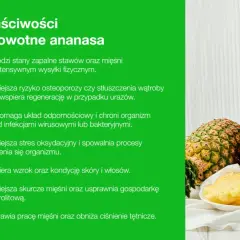 Ananas jest zdrowy! Lista jego właściwości: łagodzi stany zapalne, wspiera odporność, poprawia kondycję skóry i włosów, obniża ciśnienie.