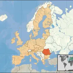 Mapa Europy z zaznaczoną Rumunią. Gdzie jest bukareszt? Właśnie tam, w tym wyróżnionym kraju.