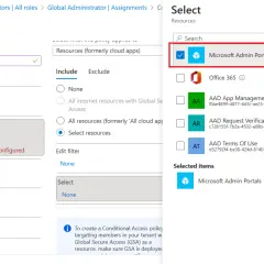 Configuration d'une stratégie d'accès conditionnel pour rendre le **Microsoft MFA obligatoire** pour les portails d'administration Microsoft.