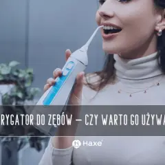 Kobieta używa irygatora do zębów. Czy warto go używać? Dbanie o higienę jamy ustnej jest kluczowe.