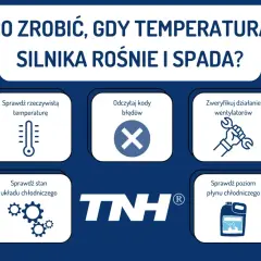 Gdy temperatura silnika wariuje, sprawdź termometr, wentylatory, stan układu chłodniczego i poziom płynu chłodniczego. Pamiętaj o temperaturze wrzenia płynu chłodniczego.