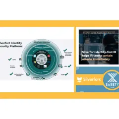 Schéma illustrant la plateforme de sécurité Silverfort, ses modules et les paramètres de sécurité essentiels pour une protection robuste des identités.