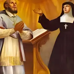 12 sierpnia. Modlący się duchowny i zakonnica przy pulpicie.