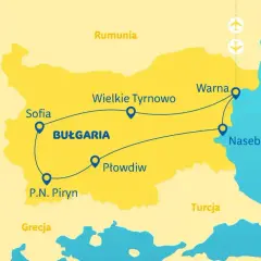 Trasa 10 dni bułgaria samolotem: Sofia, Płowdiw, P.N. Piryn, Wielkie Tyrnowo, Warna, Neseber.