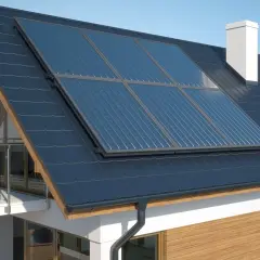 Panneaux solaires sur un toit sombre, illustrant à quoi sert l'énergie solaire : produire de l'électricité propre pour la maison.